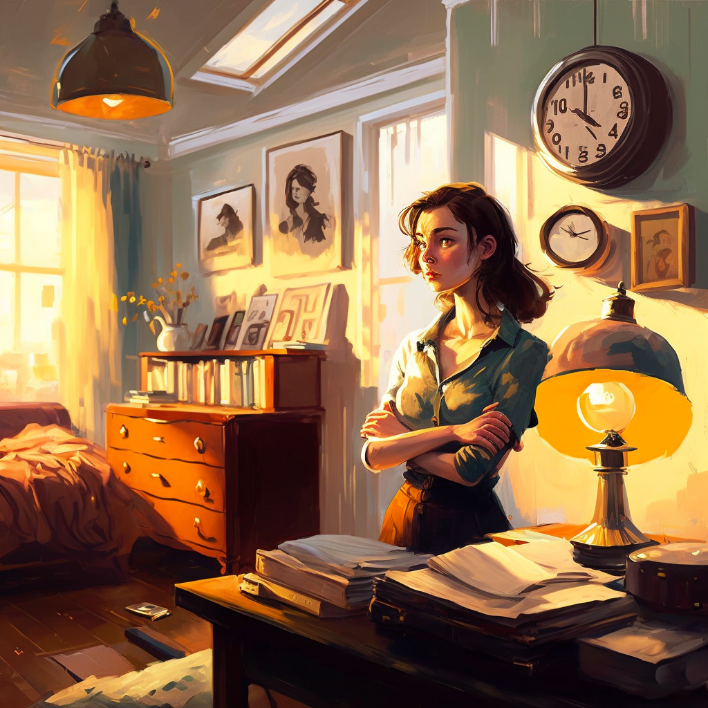 woman procrastinating on decluttering her room