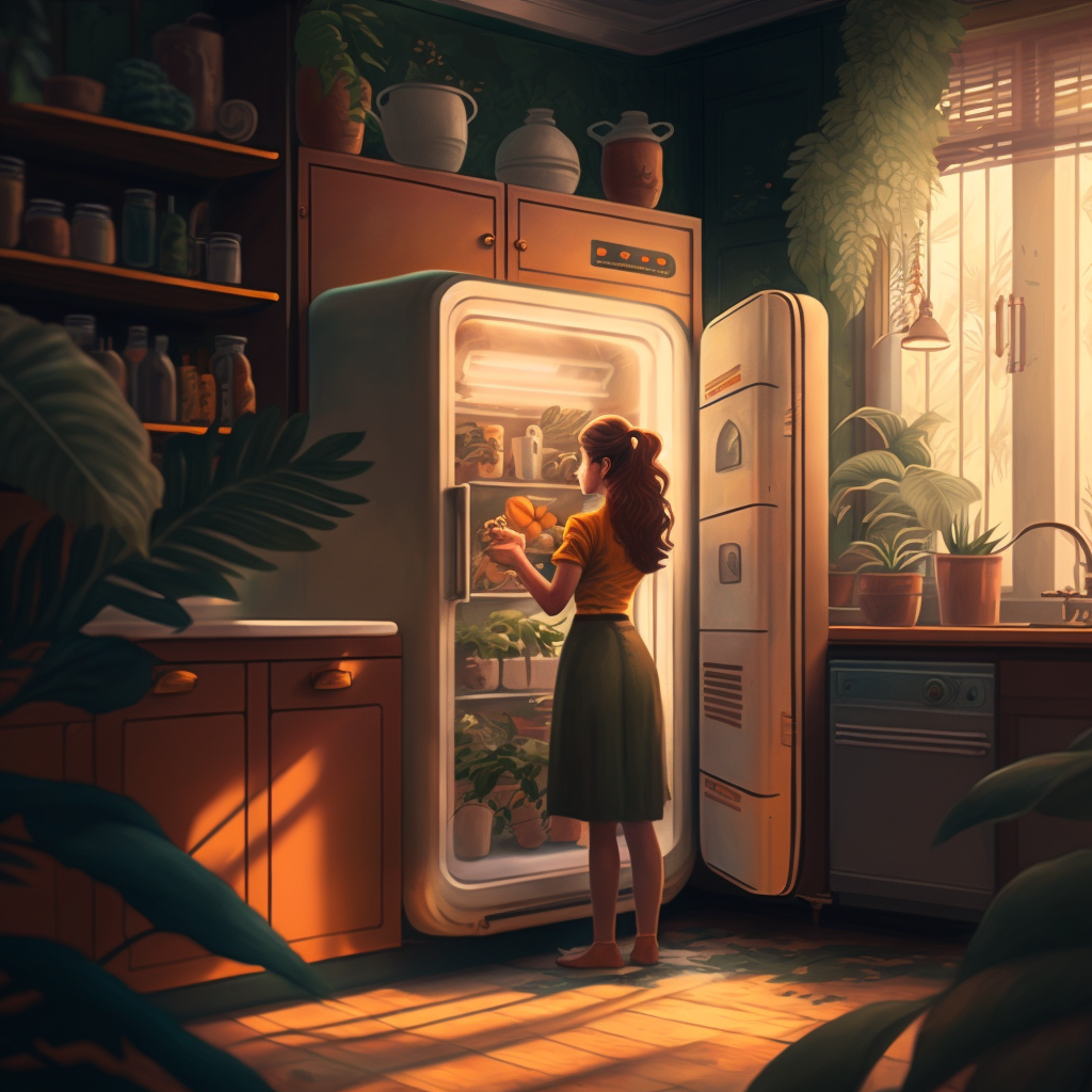 woman pulling out expired items from a fridge