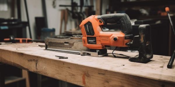 reciprocating saw on a work table