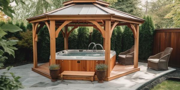 spa inside of a gazebo