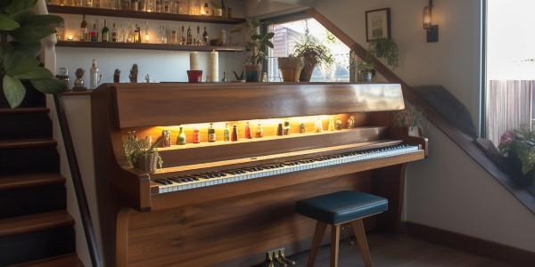 up-cycled piano bar